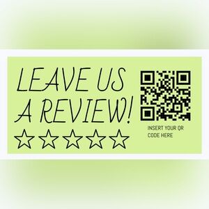 30 CUSTOM STICKERS - 2” x 1” - LEAVE US A REVIEW - PERSONALIZED W/ YOUR QR CODE